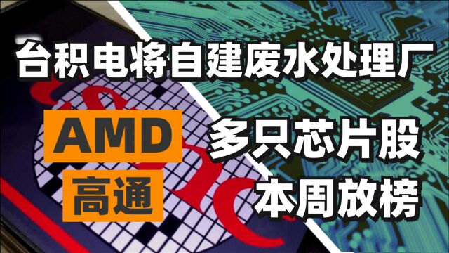 芯片大事件 | AMD、高通等多只芯片股本周放榜,台积电将自建废水处理厂