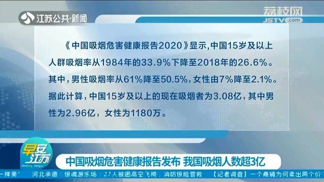 中国吸烟危害健康报告发布 我国吸烟人数超3亿