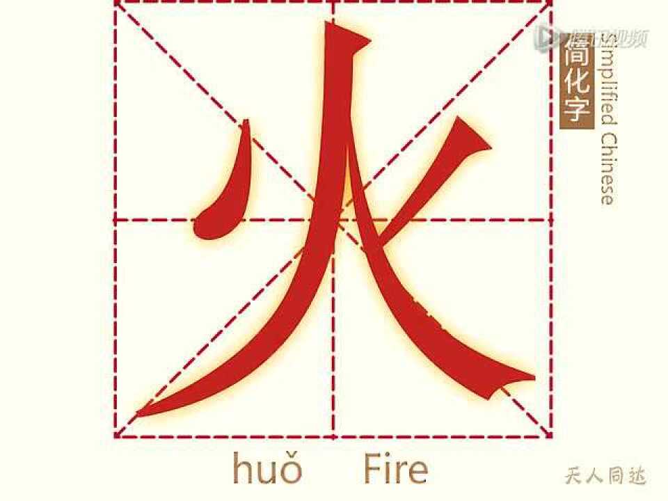 汉字演变之“火”字。《说文解字注》火:𤈦也。南方之行。炎而上。象形。凡火之屬皆从火。_高清1080P在线观看平台_腾讯视频
