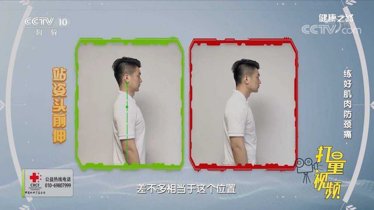 站姿头前伸姿势，测试颈部肌肉衰退风险，在家就能测_高清1080P在线观看平台_腾讯视频