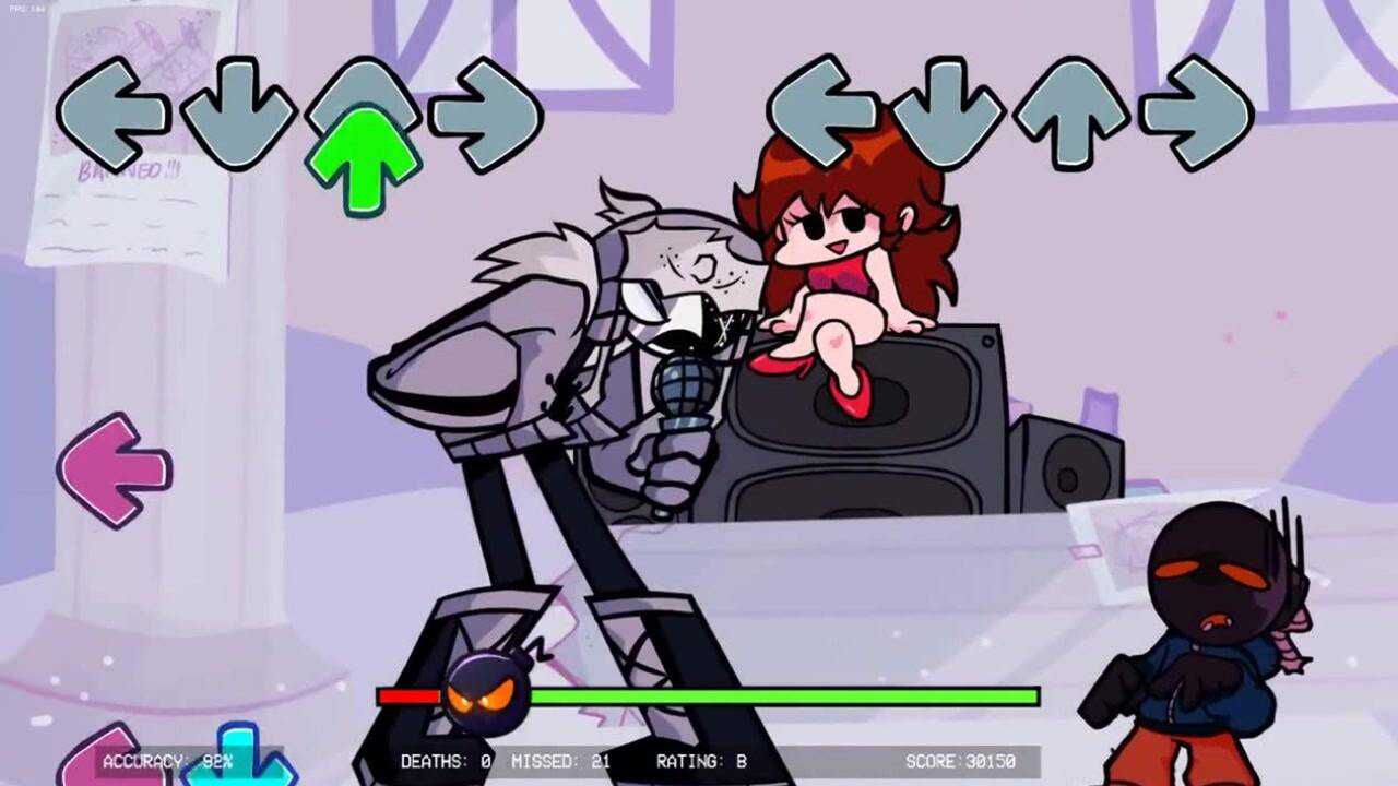 fnf周五夜放克炸弹小子完美节奏一个音符都没丢太牛了