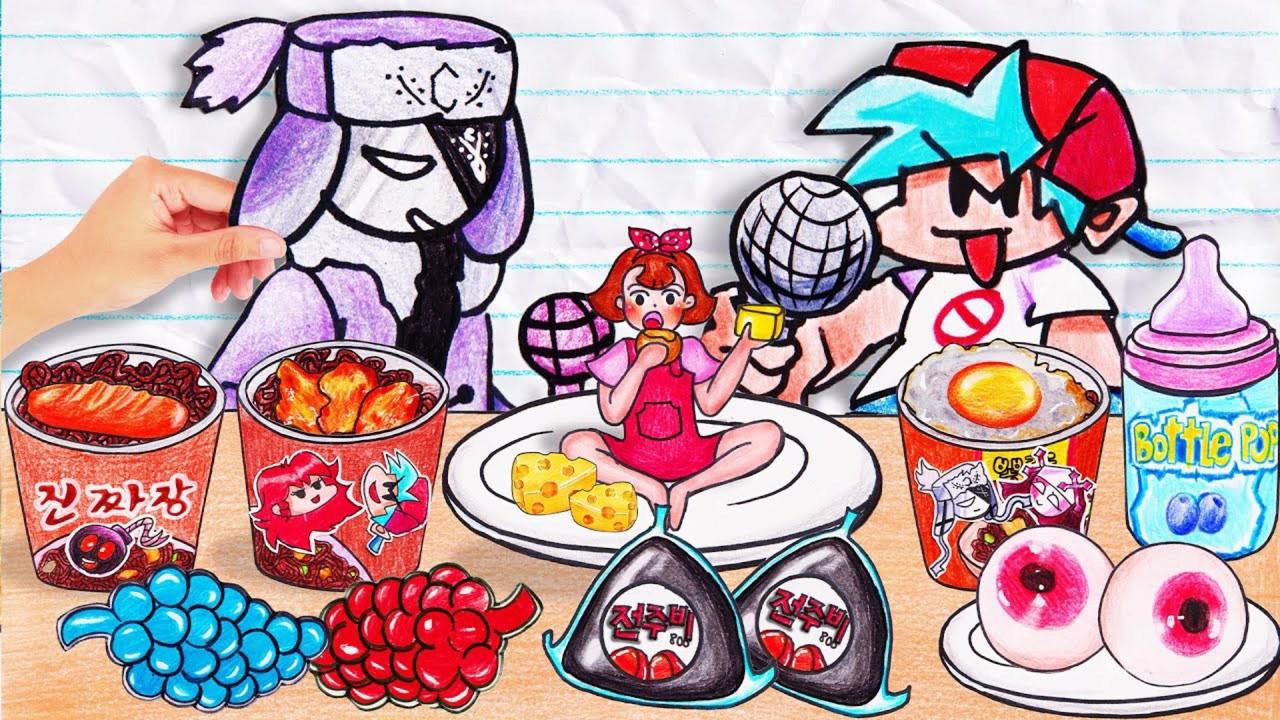 定格动画小美和周五夜放克家族pk吃美食最后谁赢了呢