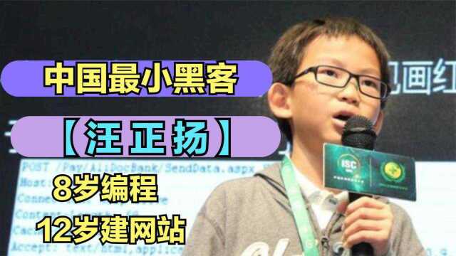 中国最小黑客汪正扬,8岁编程12岁建网站,如今怎么样了?