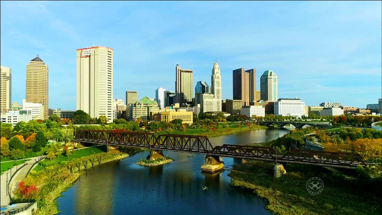 航拍哥伦布市,美国俄亥俄州最大的城市,城建放在我国算什么水平_腾讯