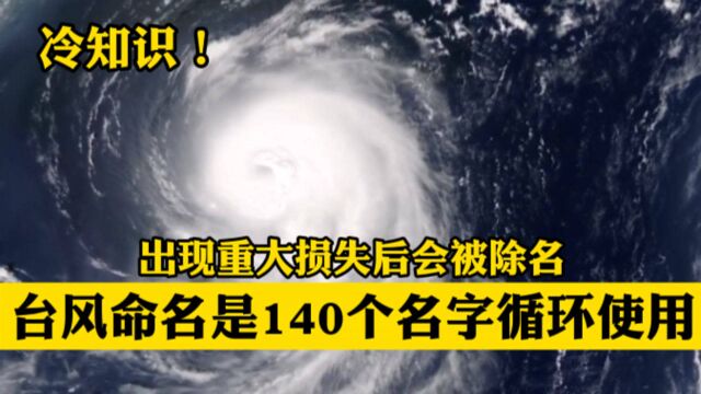 冷知识!台风命名是140个名字循环使用,出现重大损失后会被除名