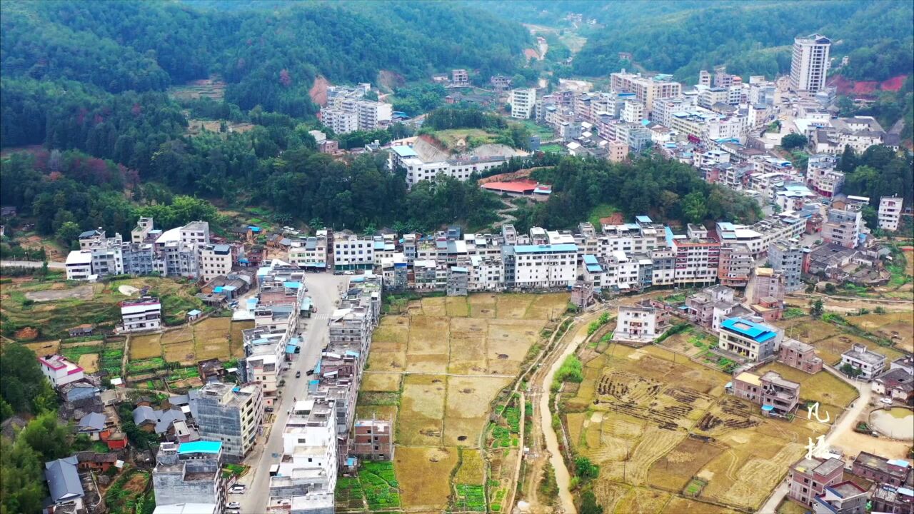 无人机航拍河源龙川贝岭镇当年素有头老隆二贝岭之说