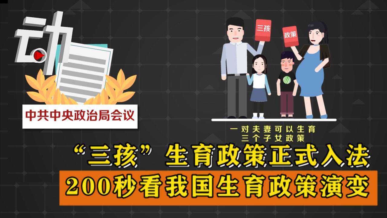 “三孩”生育政策正式入法200秒看我国生育政策演变_高清