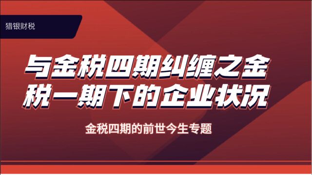 与金税四期纠缠之金税一期下的企业状况