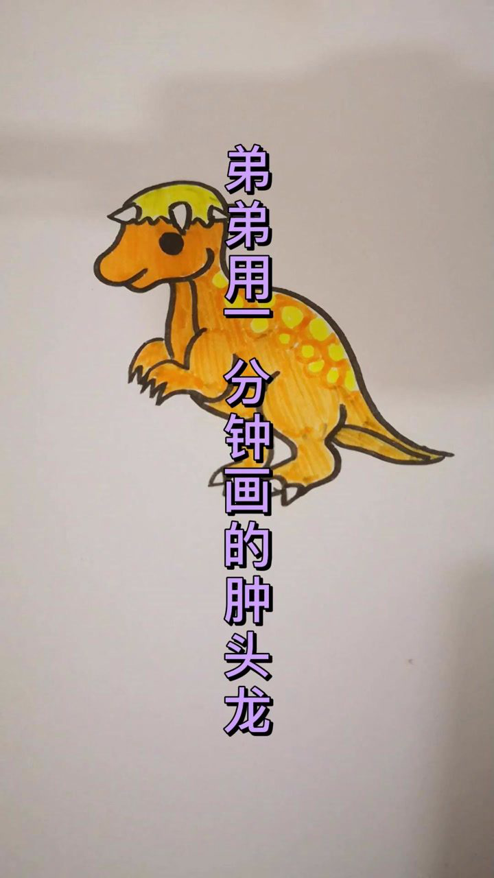 弟弟用一分钟画的肿头龙你们觉得怎么样呢