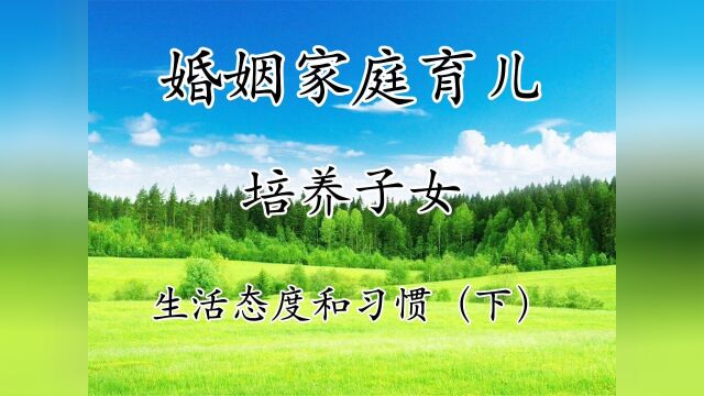 婚姻家庭教育儿:培养子女生活态度和习惯(下)亲子关系养育萌娃#觉醒年代 #文案