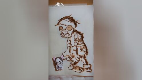 重庆女子用蚊香烫纸作画 随性所欲画出立体经典动漫作品