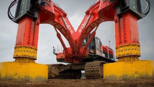 危险最快的最大重型设备挖掘机，2022极端钻孔桩施工机械工作！