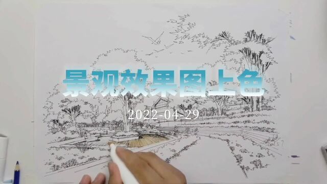 景观效果图马克笔上色步骤