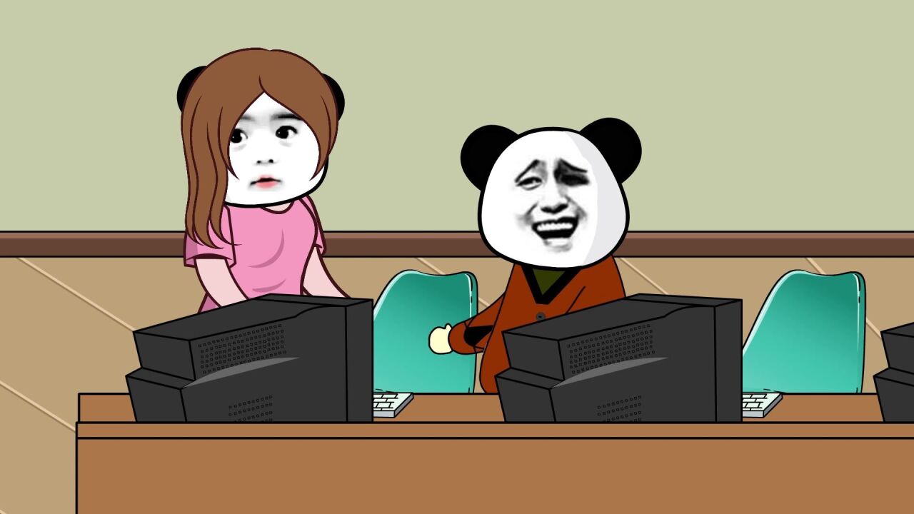 沙雕搞笑动画:带女朋友去网吧上网