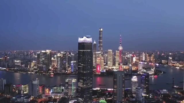 繁华城市夜景航拍