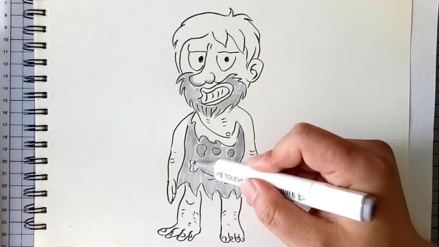 教大家如何画一个有趣的原始人卡通漫画