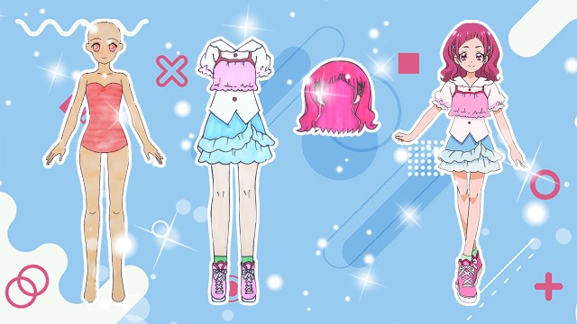 手工纸娃娃玩具:纸娃娃装扮,《光之美少女》野乃花装扮