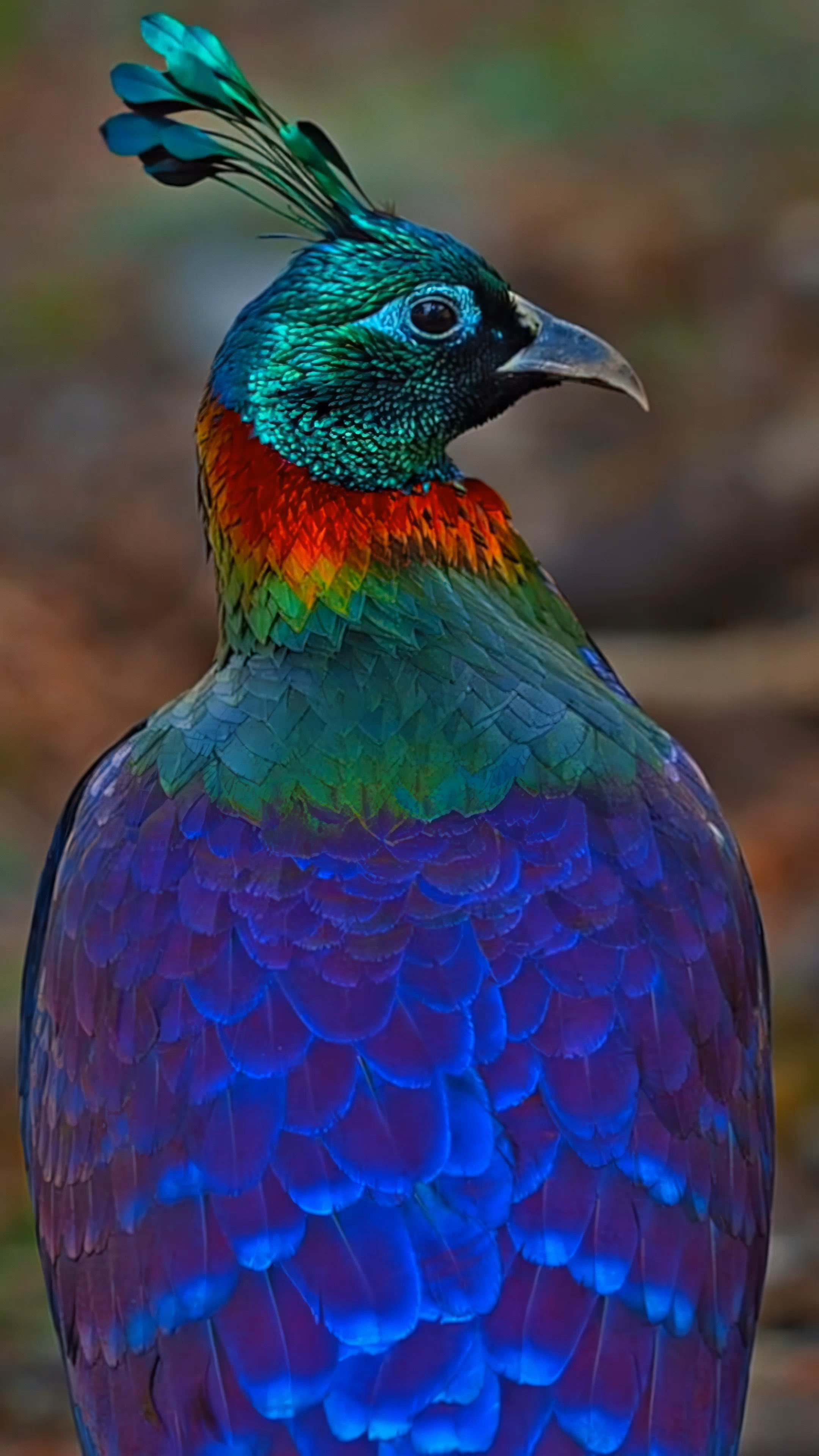 羽色非常绚丽的"棕尾虹雉"雄鸟