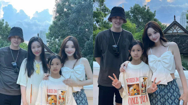 贾乃亮李小璐复合旅游全家福引围观男方赶紧出面解释