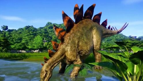 侏罗纪趣味恐龙动画系列:剑龙大战霸王龙和狂暴龙,剑龙大杀四方 上