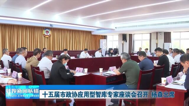 十五届市政协应用型智库专家座谈会召开 杨森出席