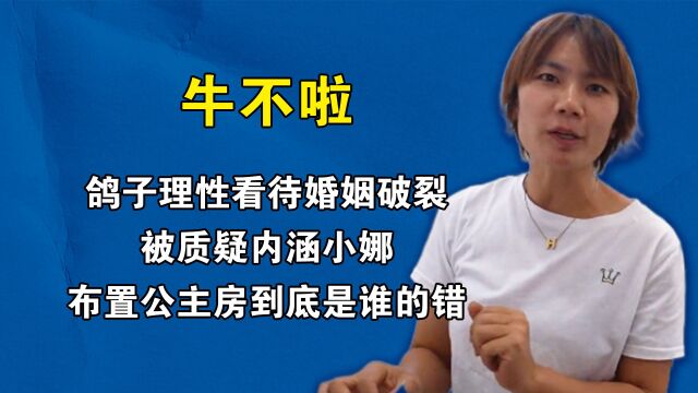 鸽子理性看待婚姻破裂,被质疑内涵小娜,布置公主房到底是谁的错