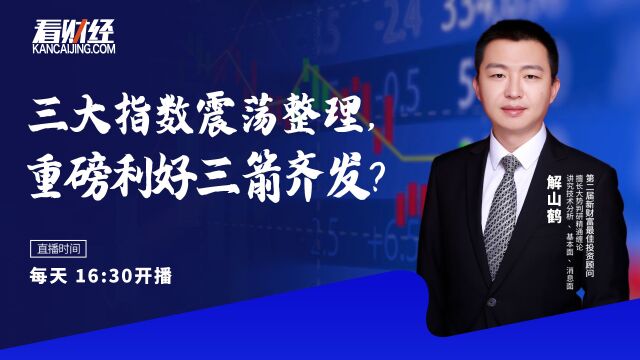 中金财富解山鹤:三大指数震荡整理,重磅利好三箭齐发?