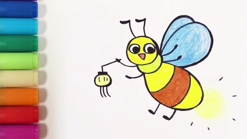 萤火虫的简笔画涂色图片