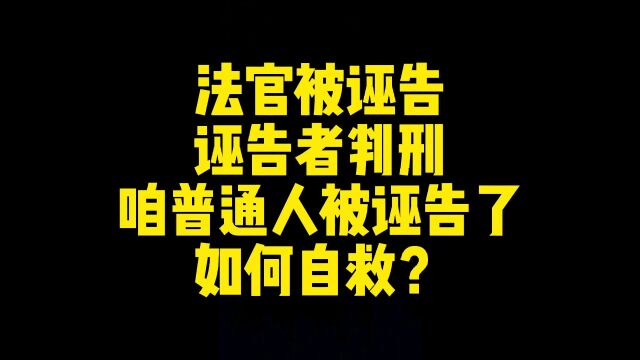 法官被诬告,诬告者获刑!咱普通人被诬告了,如何自救?