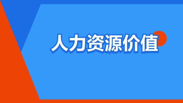 “人力资源价值”是什么意思?