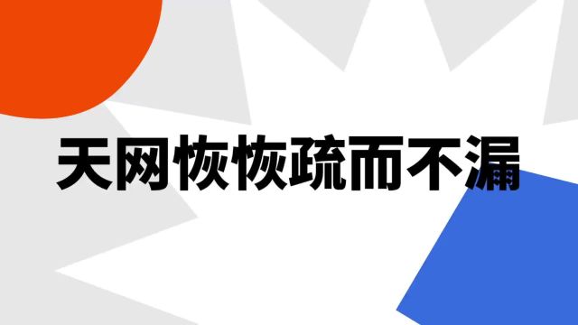 “天网恢恢疏而不漏”是什么意思?