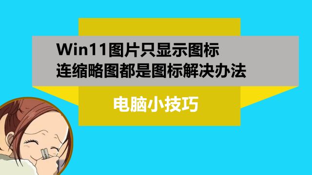 Win 11电脑图片只显示图标连缩略图都是图标的解决办法