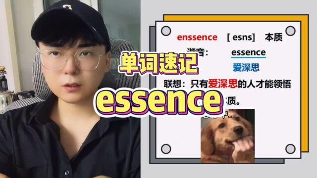 【每日单词轻松记】 “essence” 你学会了吗?