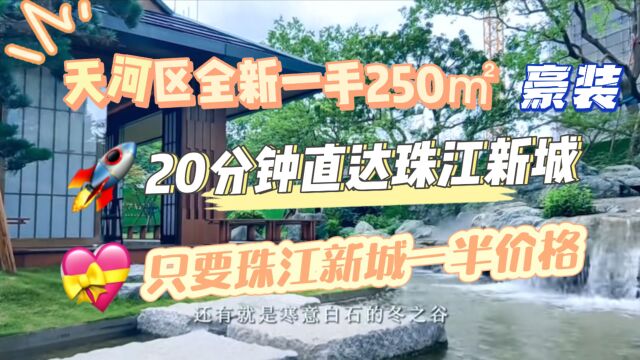 天河区全新一手250㎡带豪装,20分钟直达珠江新城,只要珠城新城一半价格