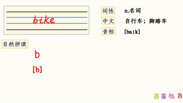 自然拼读:bike
