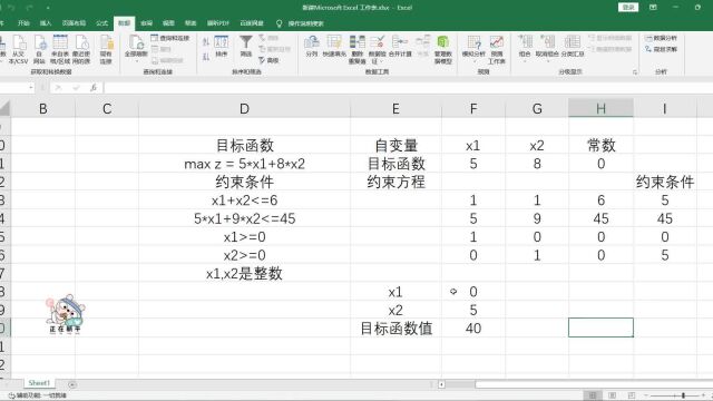 实例讲解Excel求解简单的线性整数规划和01规划