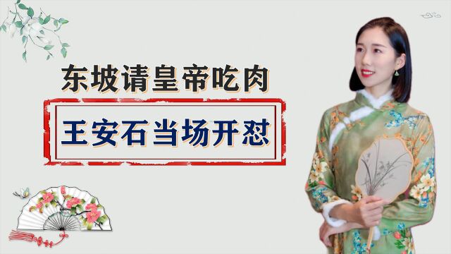 东坡家事:苏东坡请皇帝吃肉,引得王安石当场开怼!历史真有趣