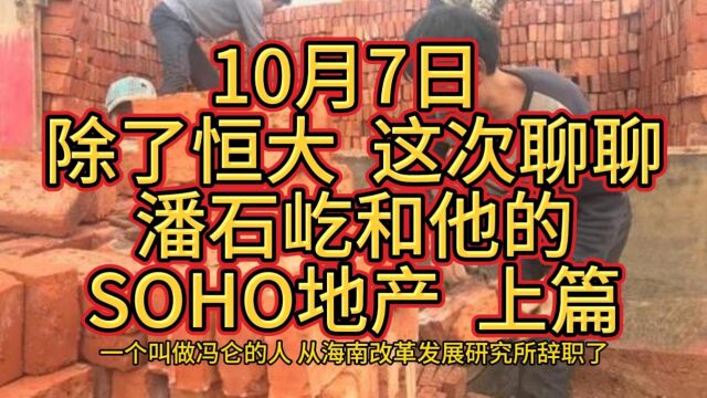 10月7日 除了恒大 这次聊聊潘石屹和他的SOHO地产 上篇