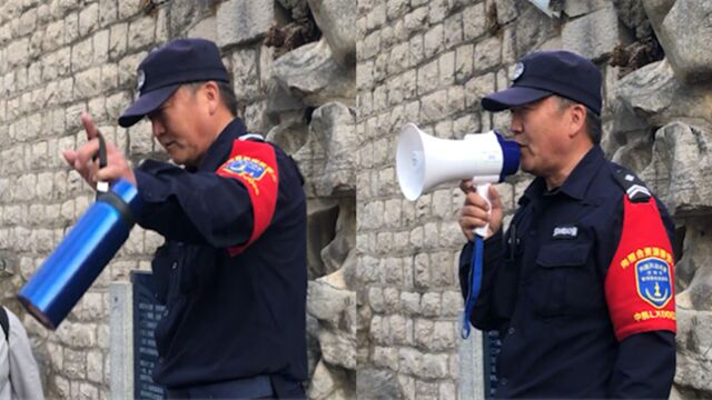 保安大叔在景区飙英文提醒游客,太风趣惹热议:给大叔涨工资