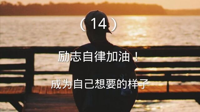 (14)励志自律加油! 非常治愈的一段话 不是每个人,都能成为自己想要的样子,但是每个人,都可以努力成为自己想要的样子.相信自己,你能作茧自缚,...