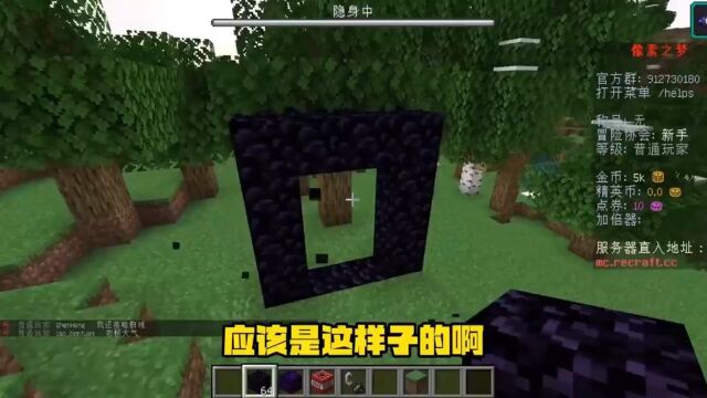 用黑曜石图片遮住TNT制作一个假的传送门来恶搞玩家会发生什么?#我的世界