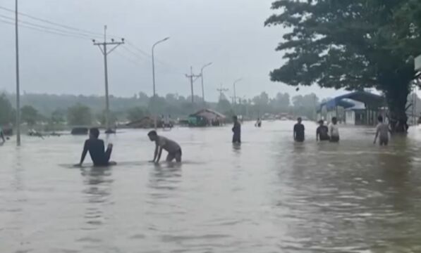 缅甸南部遭遇强降雨并引发洪水