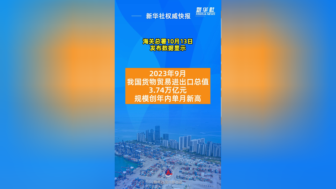 新华社权威发布|9月进出口规模创年内单月新高