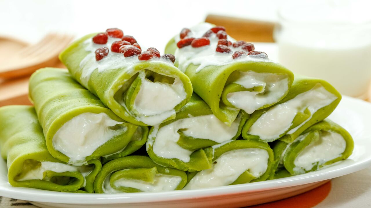 抹茶红豆毛巾卷【宝宝辅食】