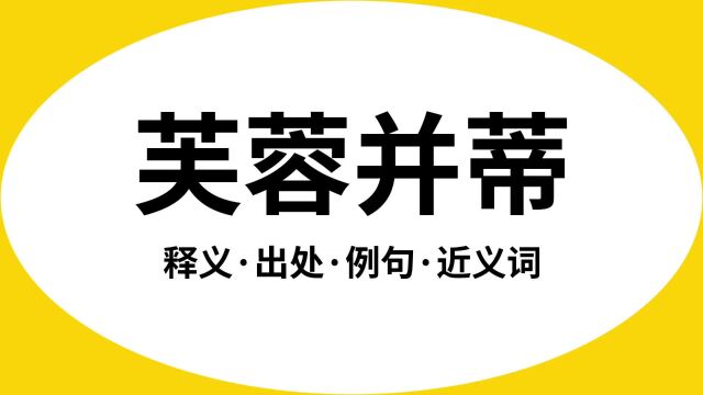 “芙蓉并蒂”是什么意思?