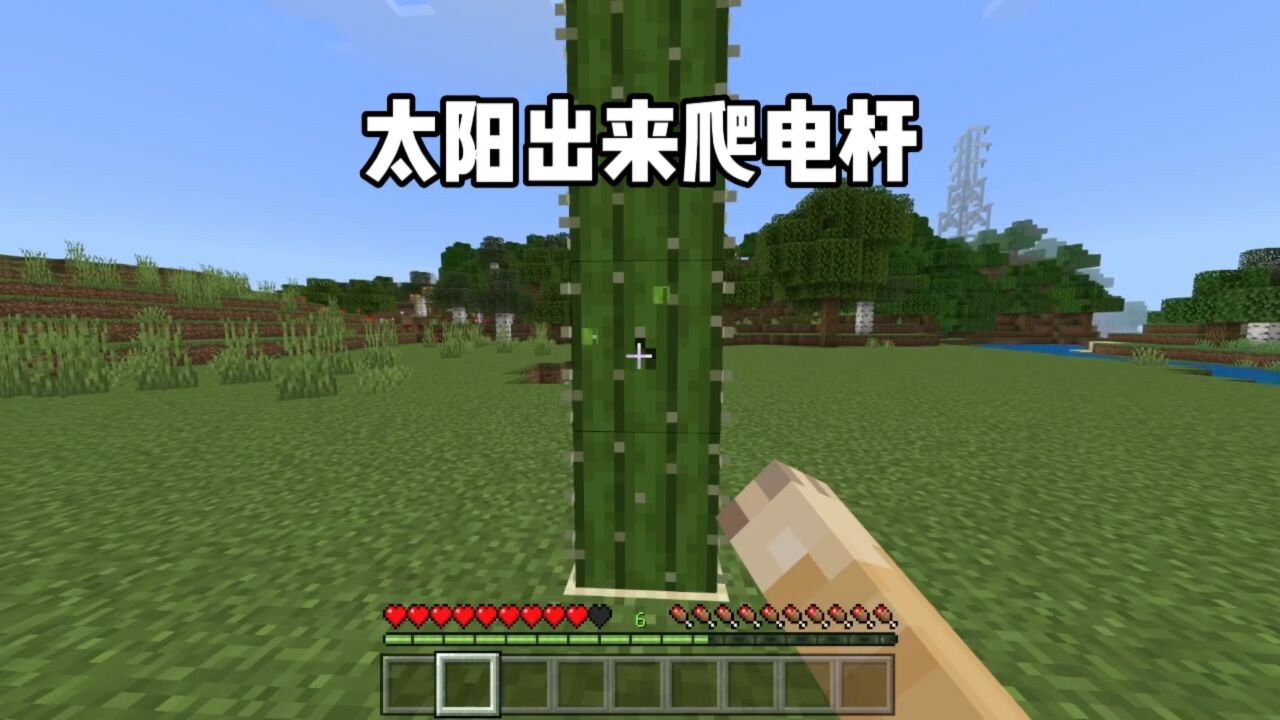 我的世界:太阳出来我爬电杆