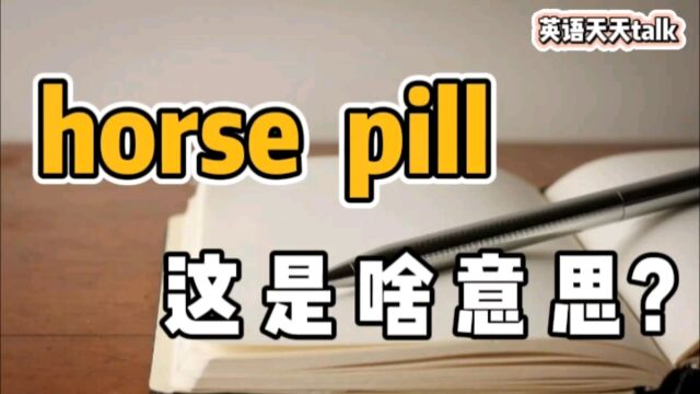 英语horse是“马”,pill是“药丸”, horse pill 到底是啥药?