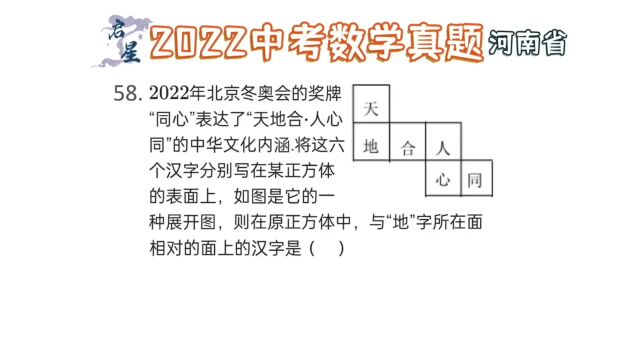 几何基础问题,正方体展开图找对应字?空间想象来帮忙.