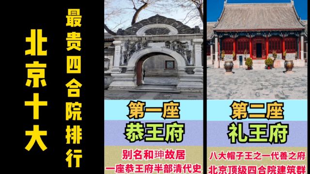 中国古建筑,盘点北京十大最贵四合院,看看你去过几处?