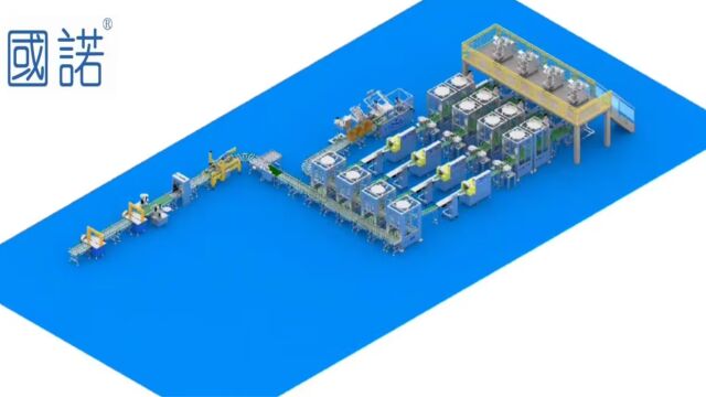 自动化代替人工的时代,打造工业4.0智能工厂,国诺出品五金合页铰链全自动无人化包装流水线